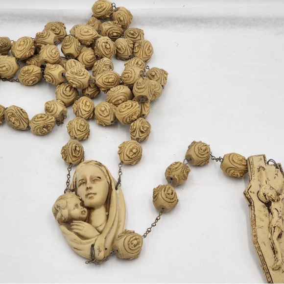 Large Wall Rosary Alabasterite 66" - Picture 1 of 12